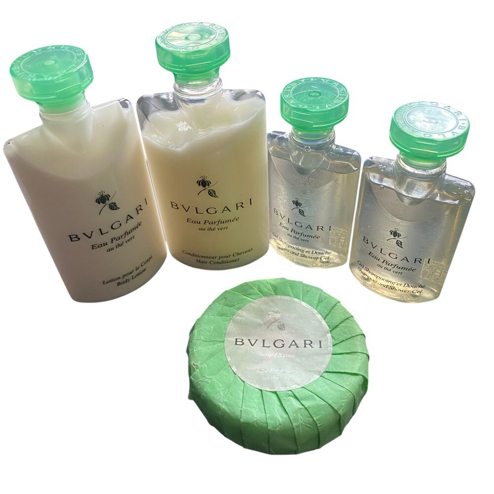 BVLGARI au thé Vert (Green Tea) Lotion, Shampoo, Conditioner and Soap Bundle NEW